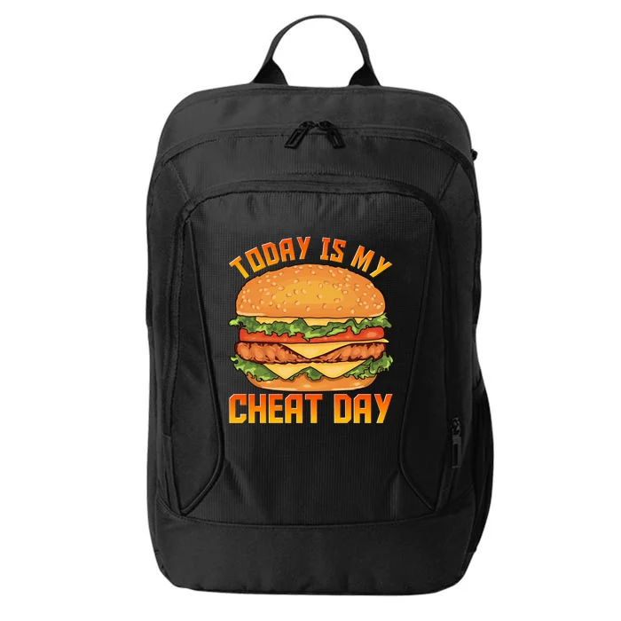 Funny Today Is My Cheat Day Burger Cheeseburger Hamburger Gift City Backpack