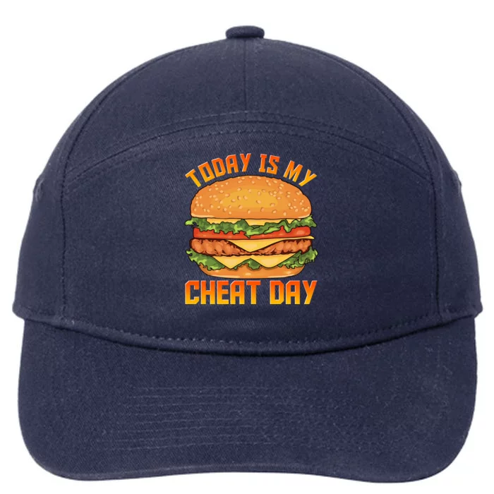 Funny Today Is My Cheat Day Burger Cheeseburger Hamburger Gift 7-Panel Snapback Hat