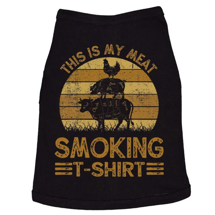 Funny This Is My Meat Smoking Bbq Barbeque Dad Doggie Tank