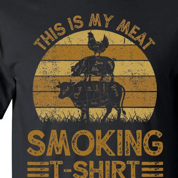 Funny This Is My Meat Smoking Bbq Barbeque Dad Tall T-Shirt