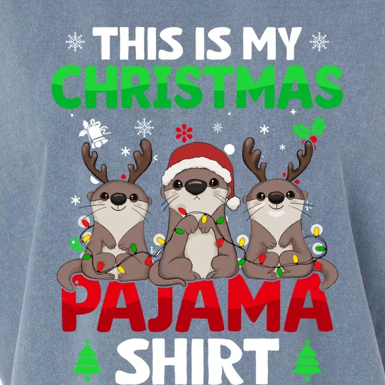 Funny This Is My Christmas Otter Pajama Meaningful Gift Xmas Holiday Gift Garment-Dyed Women's Muscle Tee