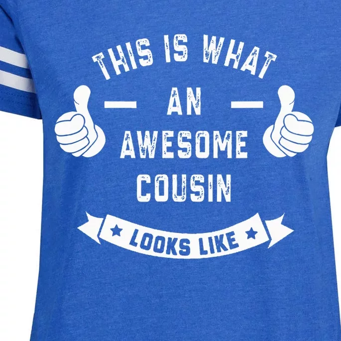 Funny This is what an awesome COUSIN looks like Enza Ladies Jersey Football T-Shirt