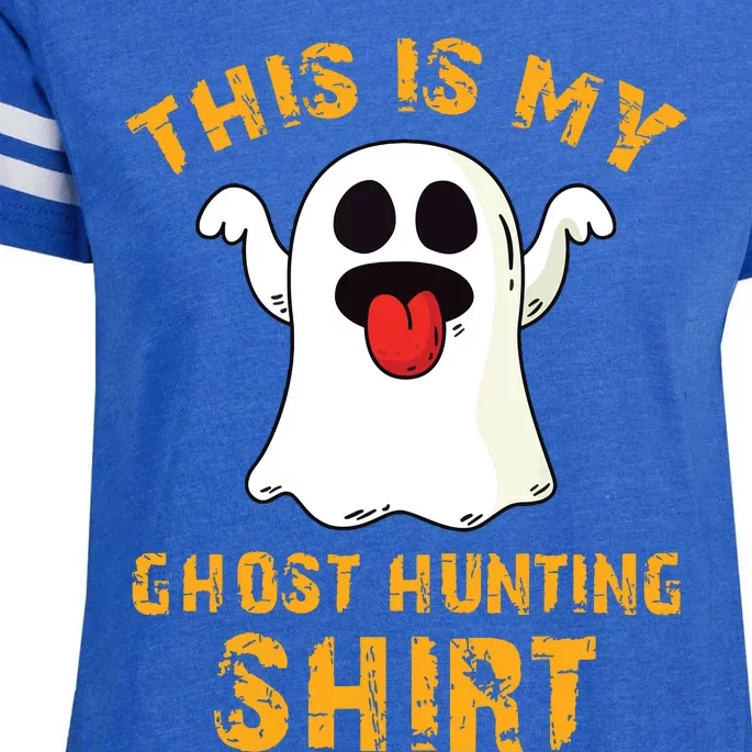 Funny This Is My Ghost Hunting Halloween Ghost Hunter Enza Ladies Jersey Football T-Shirt