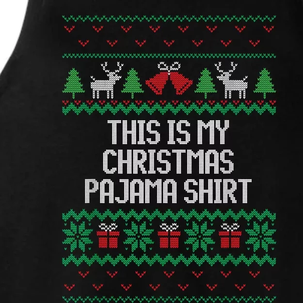 Funny This Is My Christmas Pajama Ladies Tri-Blend Wicking Tank