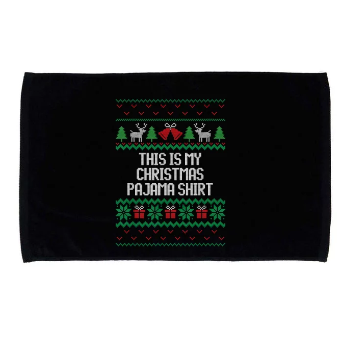 Funny This Is My Christmas Pajama Microfiber Hand Towel