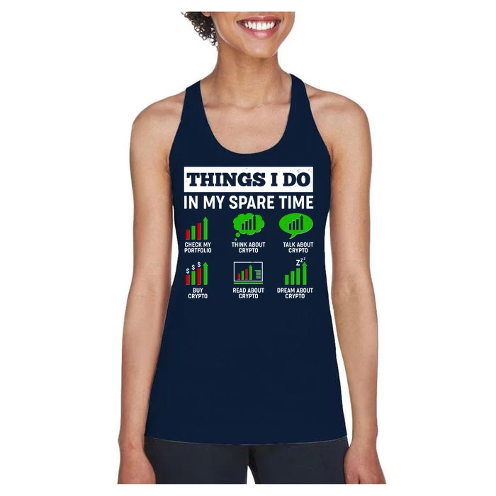 Funny Things I Do In My Spare Time Crypto Currency Women's Racerback Tank