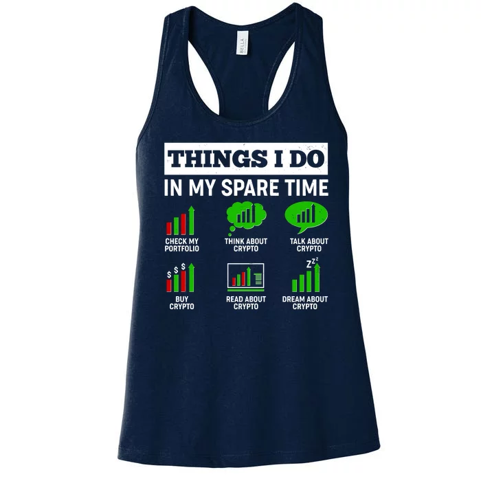 Funny Things I Do In My Spare Time Crypto Currency Women's Racerback Tank