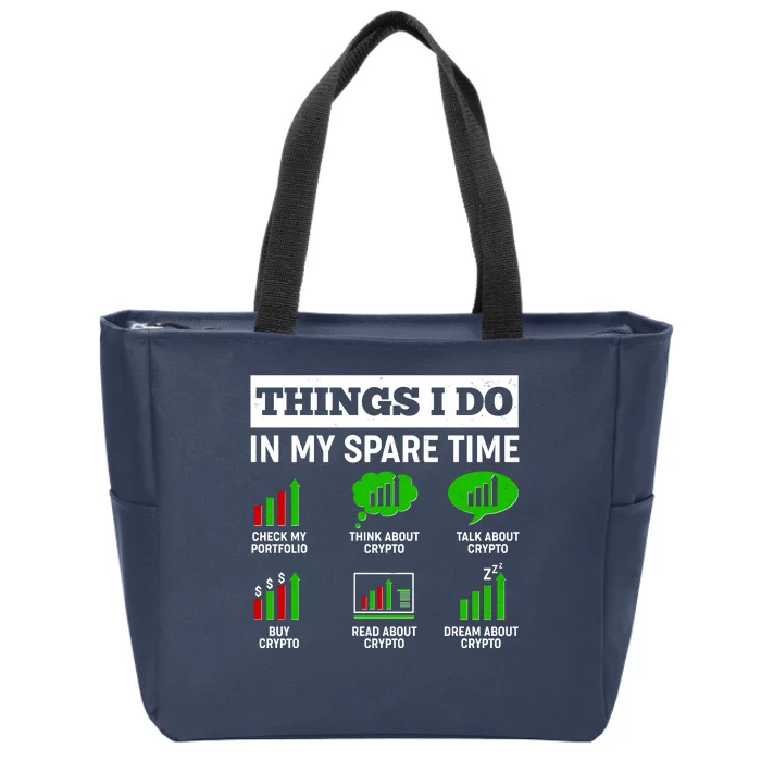 Funny Things I Do In My Spare Time Crypto Currency Zip Tote Bag