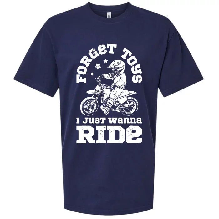 Forget Toys I Just Wanna Ride Dirt Bike Rider Boys Motocross Sueded Cloud Jersey T-Shirt