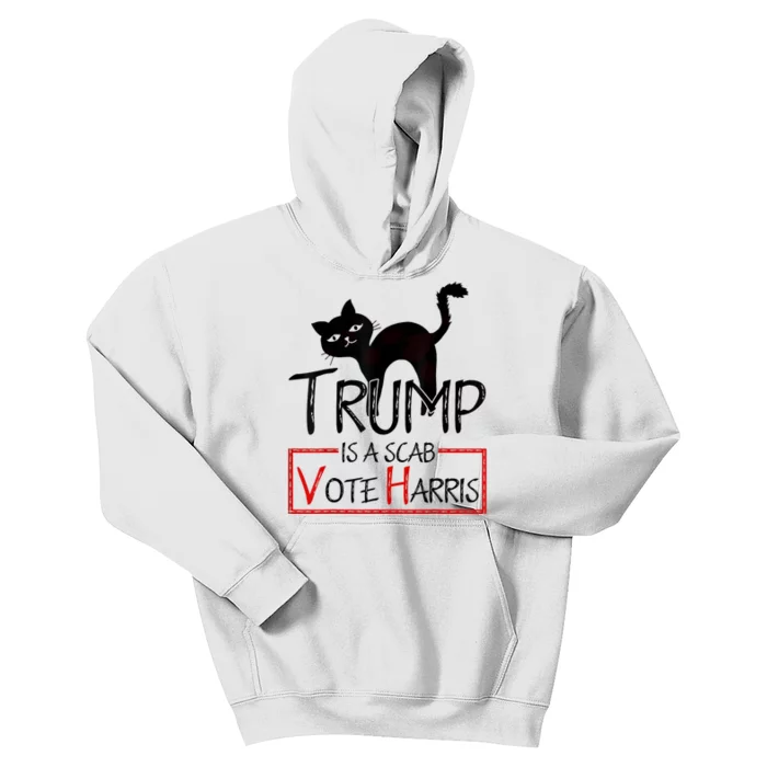 Funny Trump Is A Scab Vote Harris Walz Kids Hoodie