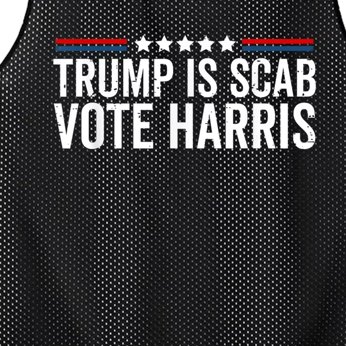 Funny Trump Is A Scab Vote Harris Walz 2024 President Kamala Mesh Reversible Basketball Jersey Tank