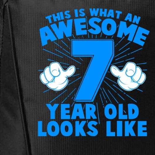 Funny This Is What An Awesome 7 Year Old Looks Like Birthday City Backpack