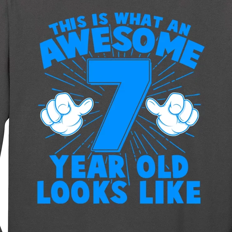 Funny This Is What An Awesome 7 Year Old Looks Like Birthday Long Sleeve Shirt