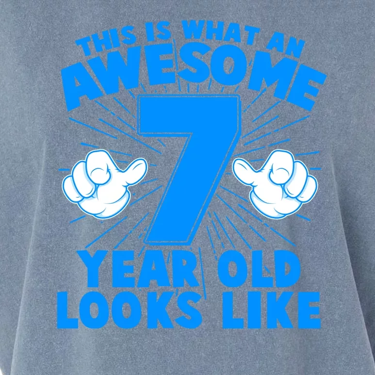 Funny This Is What An Awesome 7 Year Old Looks Like Birthday Garment-Dyed Women's Muscle Tee