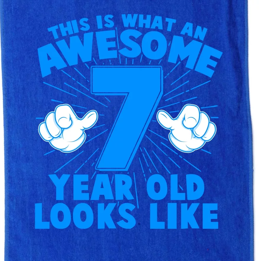 Funny This Is What An Awesome 7 Year Old Looks Like Birthday Platinum Collection Golf Towel