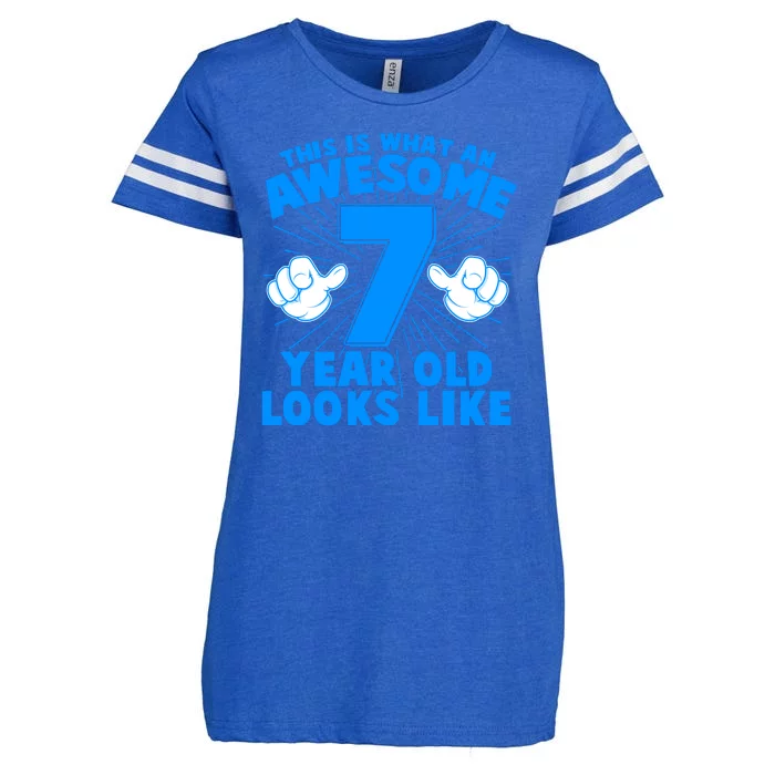 Funny This Is What An Awesome 7 Year Old Looks Like Birthday Enza Ladies Jersey Football T-Shirt