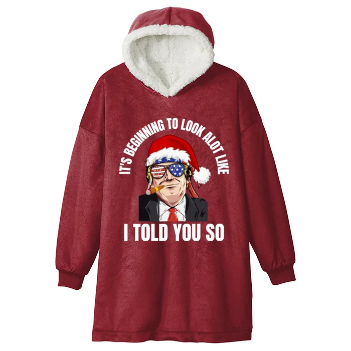 Funny Trump ItS Beginning To Look Like Christmas Holiday Gift Hooded Wearable Blanket