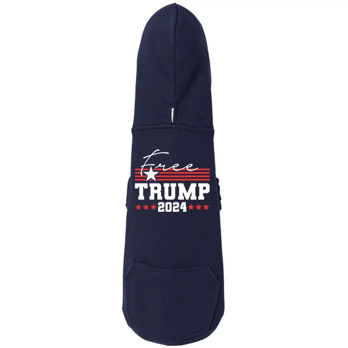 Free Trump Indictment Support Donald Trump 2024 Doggie 3-End Fleece Hoodie