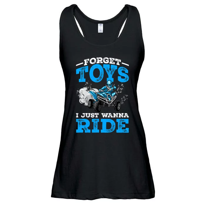 Forget Toys I Wanna Ride ATV 4 Wheeler Funny Quad Boy Gift Ladies Essential Flowy Tank