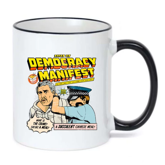 Funny This Is Democracy Manifest Black Color Changing Mug