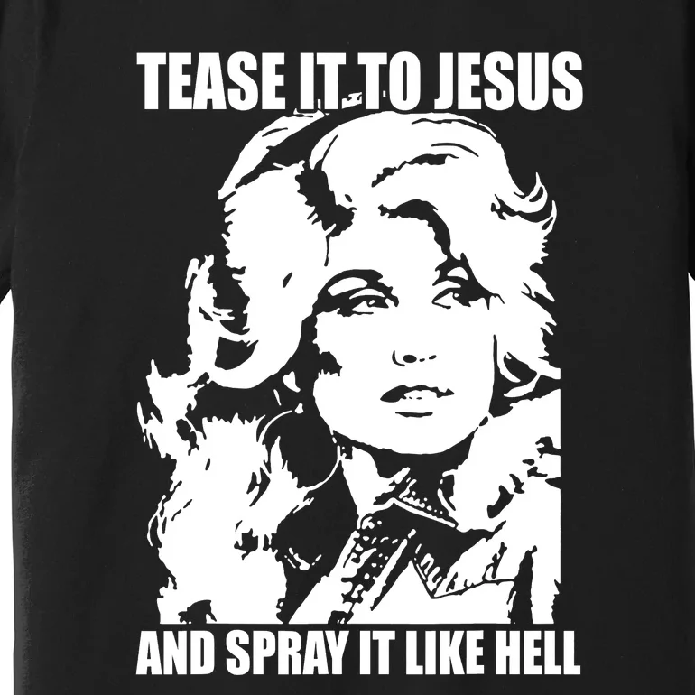 Funny Tease It To Jesus And Spray It Like Hell Western Music Premium T-Shirt