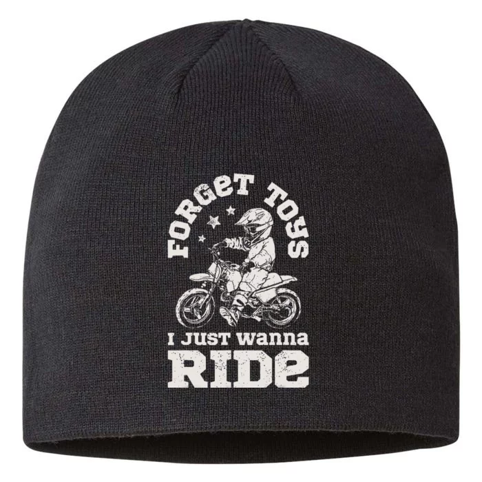 Forget Toys I Just Wanna Ride Dirt Bike Rider Motocross 8 1/2in Sustainable Knit Beanie