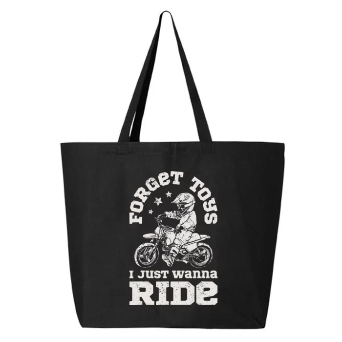 Forget Toys I Just Wanna Ride Dirt Bike Rider Motocross 25L Jumbo Tote