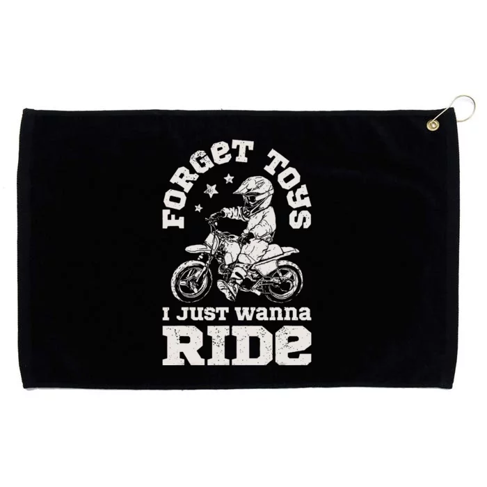 Forget Toys I Just Wanna Ride Dirt Bike Rider Motocross Grommeted Golf Towel