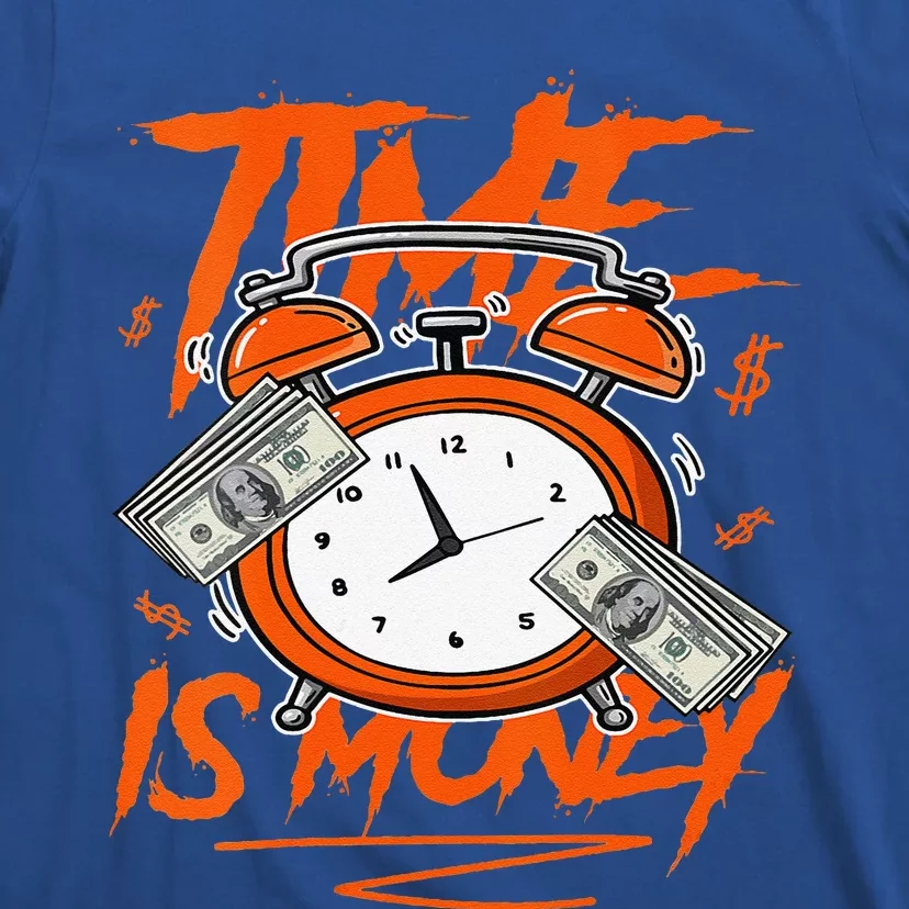 Funny Time Is Money Drip Dunk Low Patent Halloween Orange Black T-Shirt