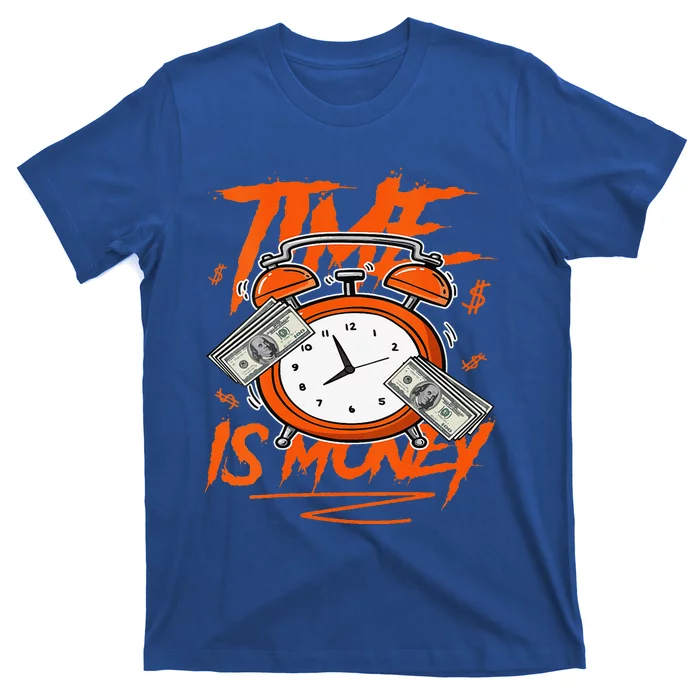 Funny Time Is Money Drip Dunk Low Patent Halloween Orange Black T-Shirt