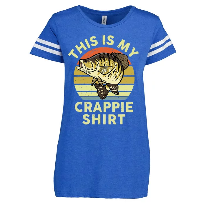 Fishing This is My Crappie Bass Fish Funny Dad Enza Ladies Jersey Football T-Shirt