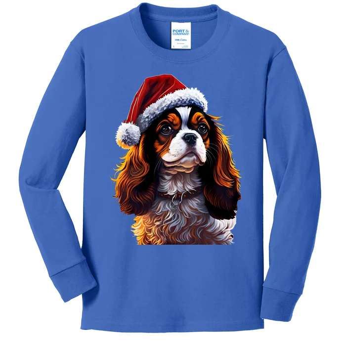 Funny This Is My Christmas Pajama Cavalier King Charles Dog Gift Kids Long Sleeve Shirt