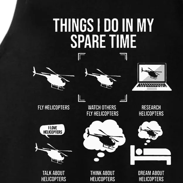 funny Things I Do In My Spare Time Helicopter Pilot Ladies Tri-Blend Wicking Tank