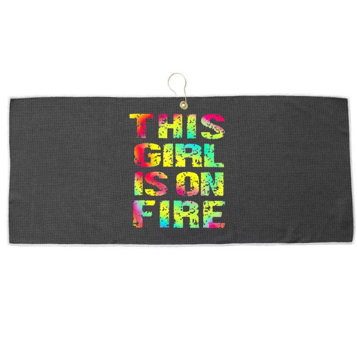 Funny This Is On Fire Gift Large Microfiber Waffle Golf Towel