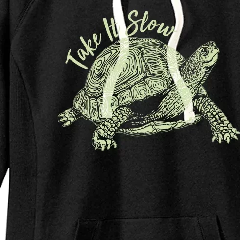 Funny Take It Slow Turtle Tortoise Women's Fleece Hoodie