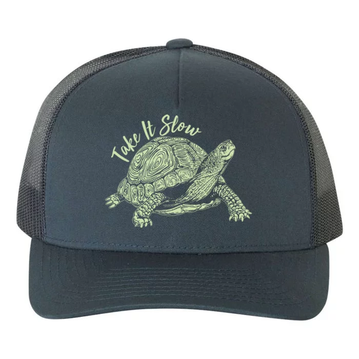 Funny Take It Slow Turtle Tortoise Yupoong Adult 5-Panel Trucker Hat