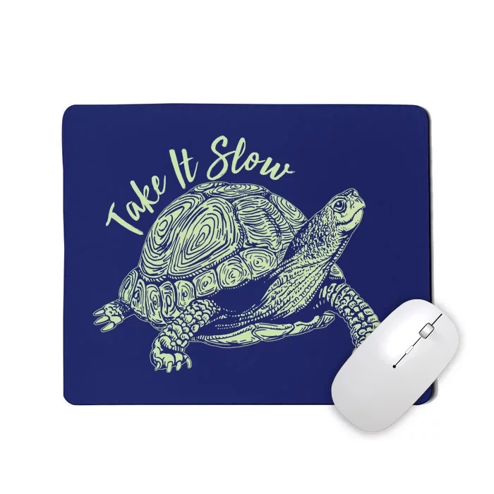 Funny Take It Slow Turtle Tortoise Mousepad