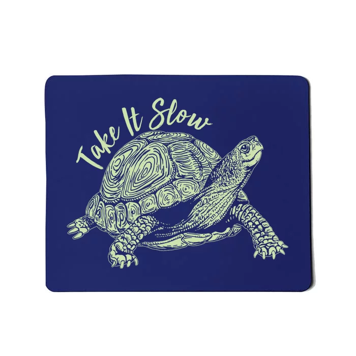 Funny Take It Slow Turtle Tortoise Mousepad