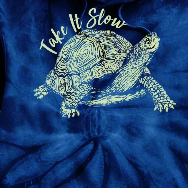 Funny Take It Slow Turtle Tortoise Tie Dye Hoodie