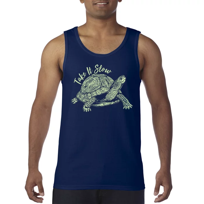 Funny Take It Slow Turtle Tortoise Tank Top