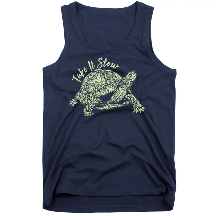 Funny Take It Slow Turtle Tortoise Tank Top