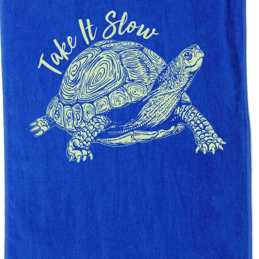 Funny Take It Slow Turtle Tortoise Platinum Collection Golf Towel