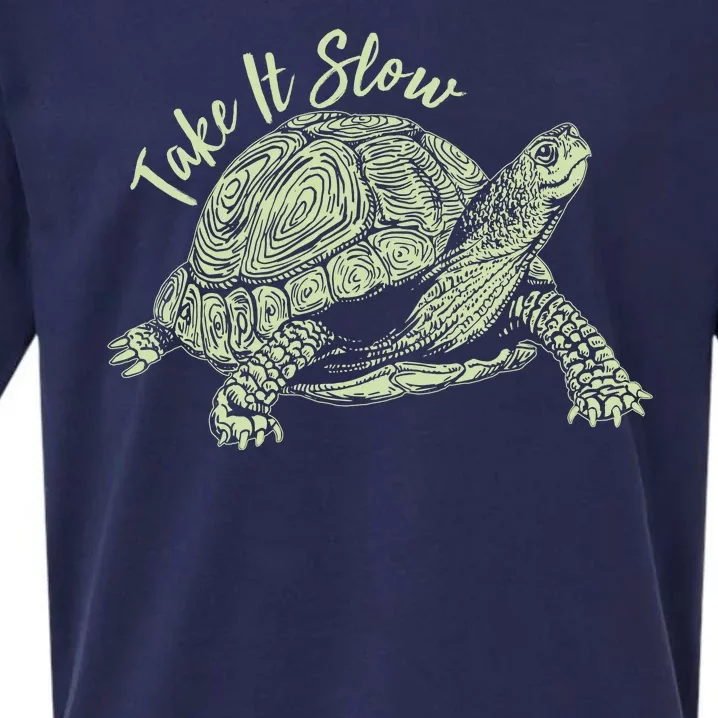 Funny Take It Slow Turtle Tortoise Sueded Cloud Jersey T-Shirt