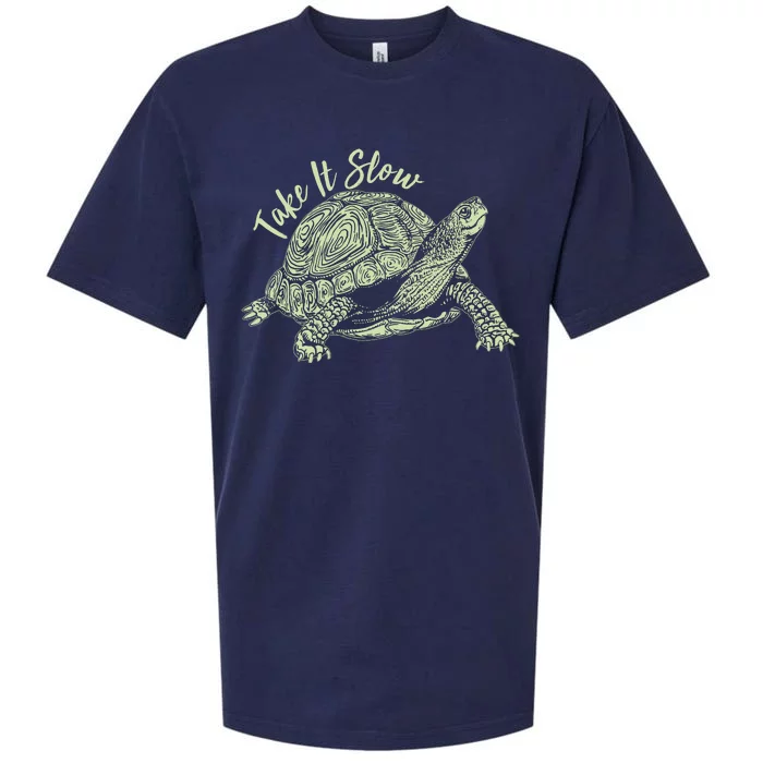 Funny Take It Slow Turtle Tortoise Sueded Cloud Jersey T-Shirt