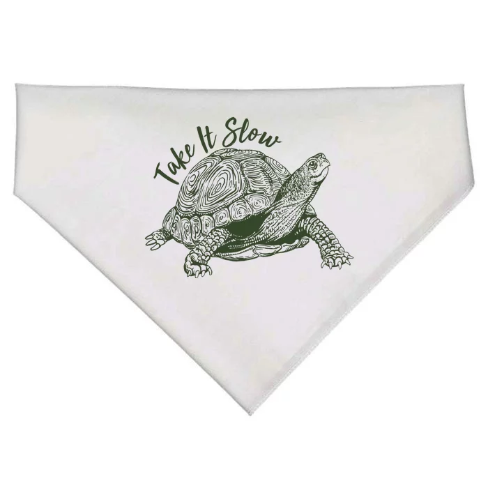 Funny Take It Slow Turtle Tortoise USA-Made Doggie Bandana