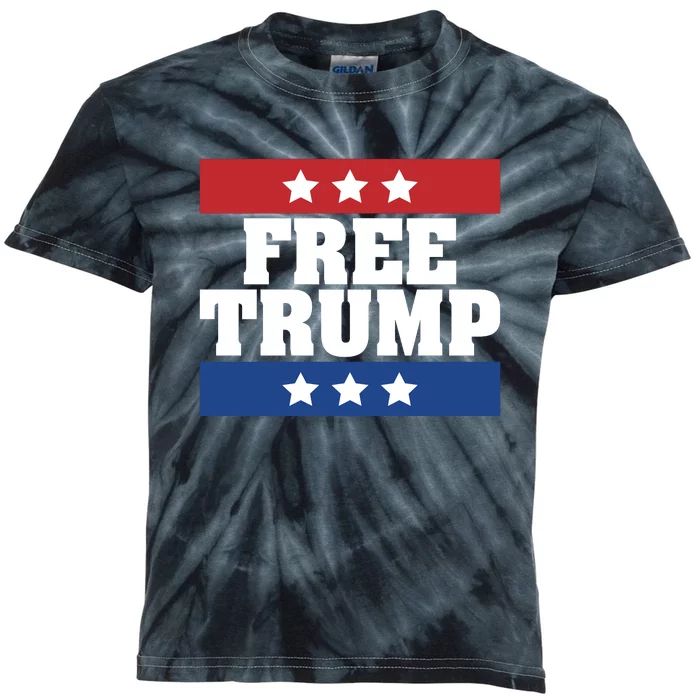 Free Trump Indictment Support Donald Trump Kids Tie-Dye T-Shirt