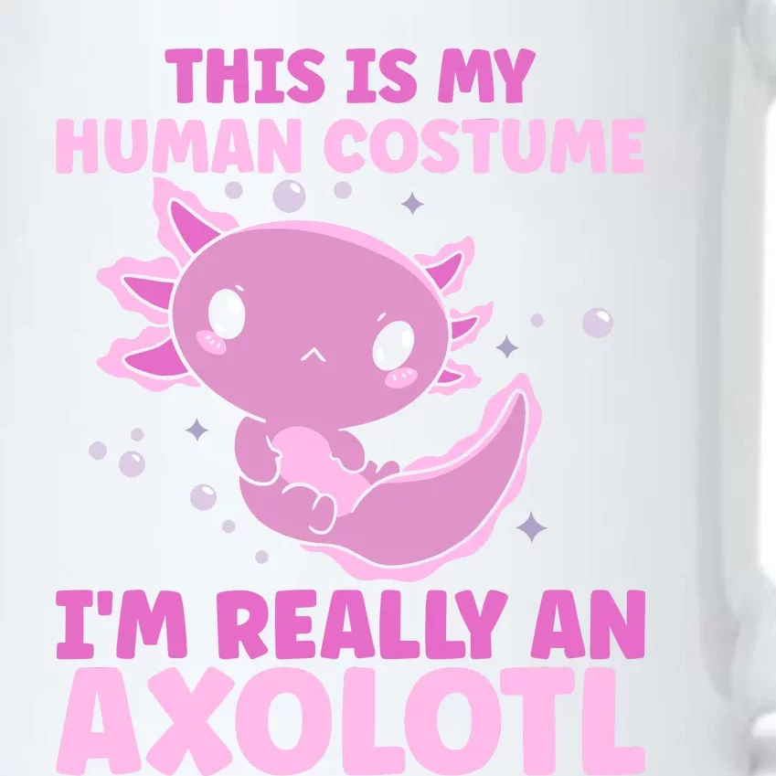 Funny This Is My Human Costume IM Really An Axolotl Lover Black Color Changing Mug