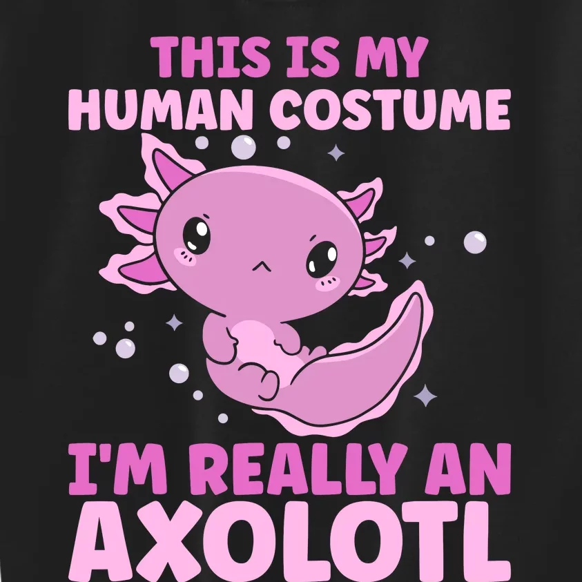 Funny This Is My Human Costume IM Really An Axolotl Lover Kids Sweatshirt