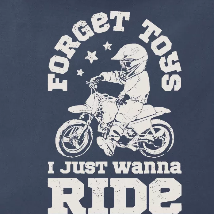 Forget Toys I Just Wanna Ride Dirt Bike Rider Boy Motocross Zip Tote Bag