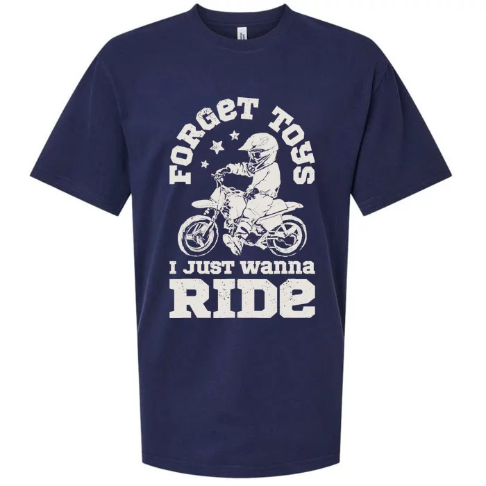 Forget Toys I Just Wanna Ride Dirt Bike Rider Boy Motocross Sueded Cloud Jersey T-Shirt